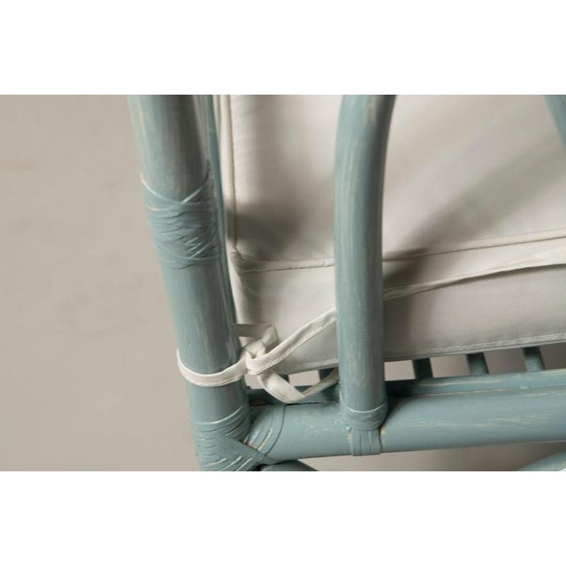 Blue-Gray Bamboo Armchairs from Vivai del Sud, 1980, Set of 2 For Sale - Image 10 of 18