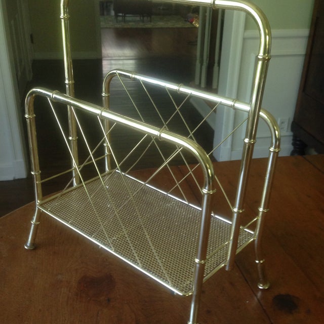 Vintage Faux Bamboo Gold Magazine Rack Chairish