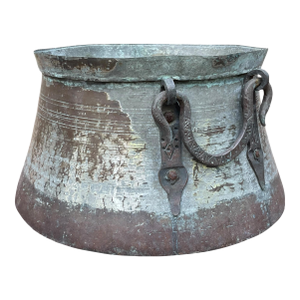 Late 19th Century Antique Primitive Bucket, Cauldron or Kettle With Handles