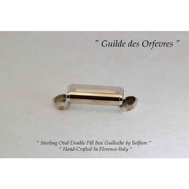 Silver 1990s Sterling Silver Double Pill Box, Oval For Sale - Image 8 of 15