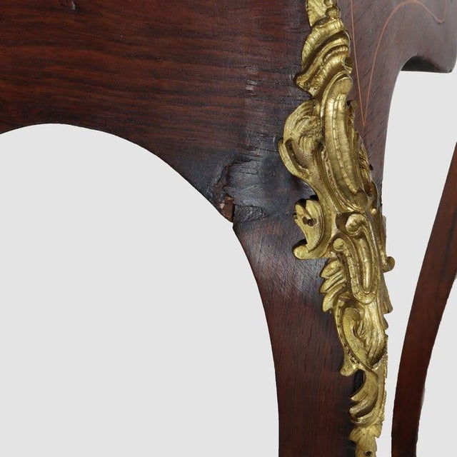 Antique French Louis XIV Inlaid Rosewood & Ormolu Lady’s Desk C1890 For Sale - Image 17 of 17