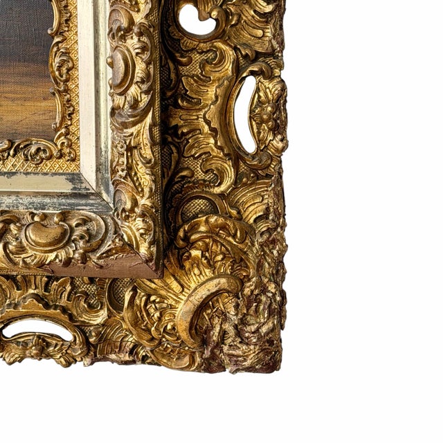 Lilac Still-Life Oil Painting in Ornate Antique Gilt Frame by Alexandrov 1983 For Sale - Image 9 of 12