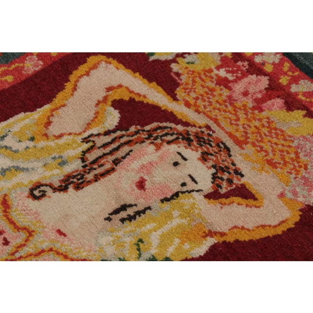 Vintage Turkish Bessarabian Pictorial Rug With Maiden and Florals - Rug & Kilim For Sale - Image 10 of 10
