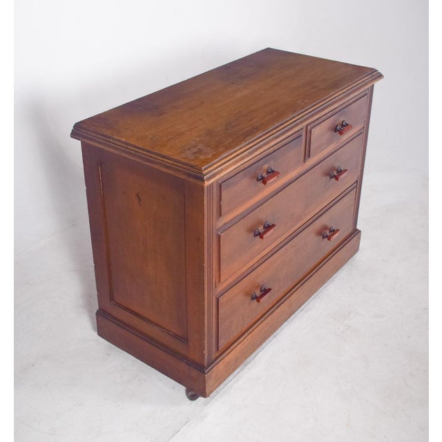 Brown Vintage Art Deco English Chest of Drawers, 1920 For Sale - Image 8 of 10