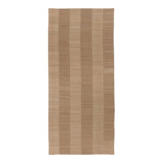 Oversized Vintage Persian Mazandaran Kilim Runner in Brown Stripes - Rug & Kilim For Sale