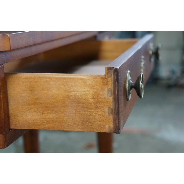 Brown Lexington Neoclassical Cherry Parquetry Breakfront Console Sofa Hall Table 54" For Sale - Image 8 of 18