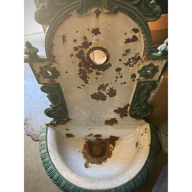 Metal Antique European Green-Blue Lavabo For Sale - Image 7 of 7