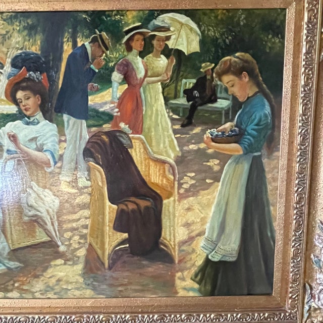 After Oscar Arthur Bluhm, Midsummer Day, Oil on Panel, Framed For Sale - Image 9 of 18