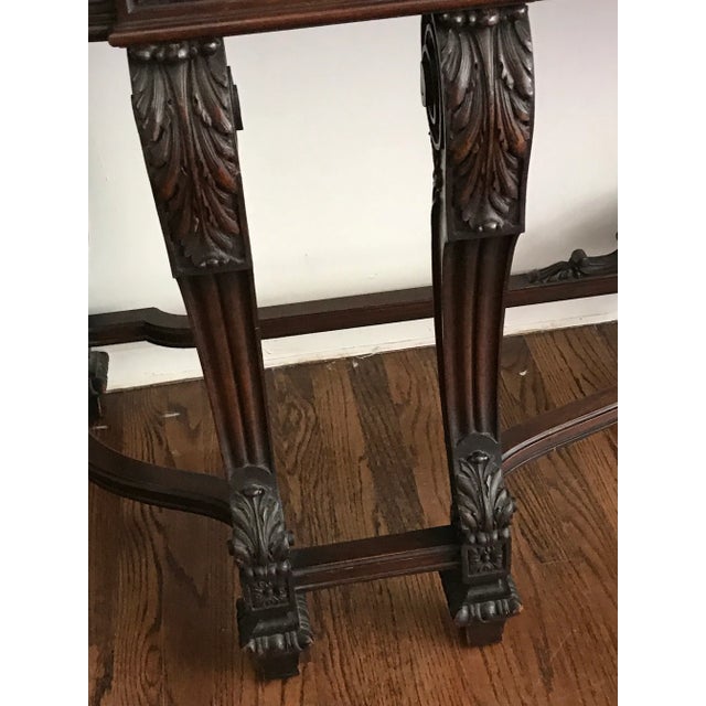 Antique 1920s Berkey and Gay Style Marble Topped Sideboard Console For Sale - Image 12 of 13
