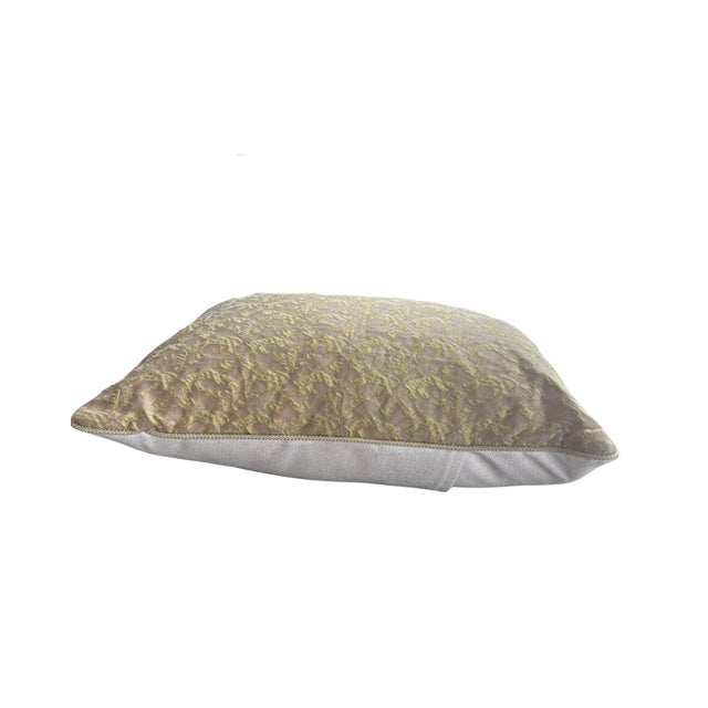 Italian Green Lions Fortuny Pillow For Sale - Image 3 of 3