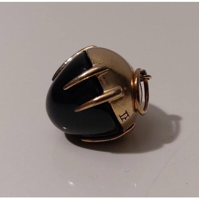 1980s 18k Yellow Gold Pendant with Black Onyx, 1980s For Sale - Image 5 of 18