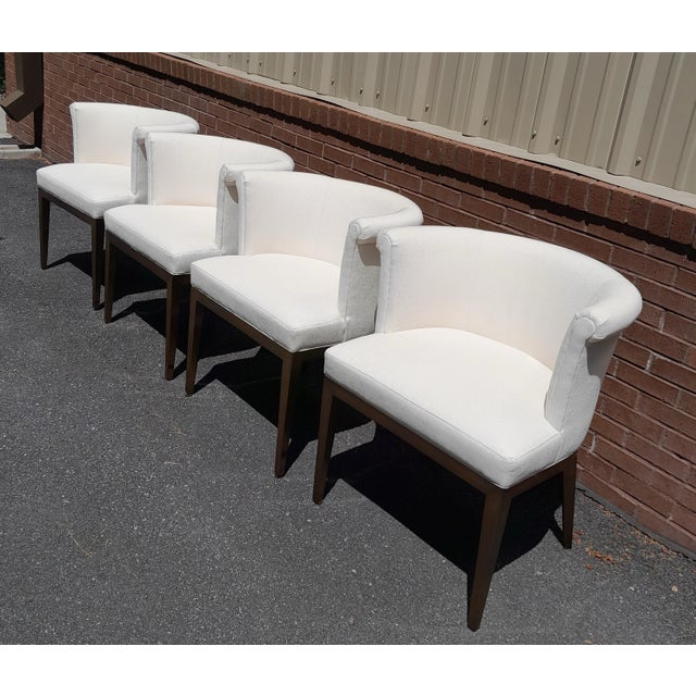 Mediterranean Century Furniture “Camille” Klismos Style Upholstered Side Chair – Ivory – Priced Individually For Sale - Image 3 of 10