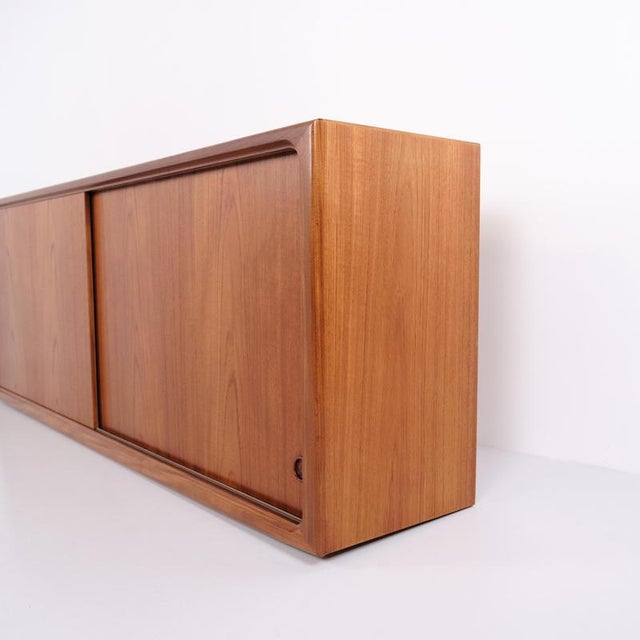 Wood Teak Sideboard with Sliding Doors by Edmund Jørgensen, 1960s For Sale - Image 7 of 15