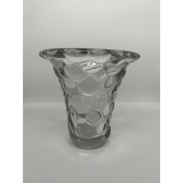 Vintage Crystal Vase by Pierre D'Avesn, 1950s For Sale - Image 4 of 8