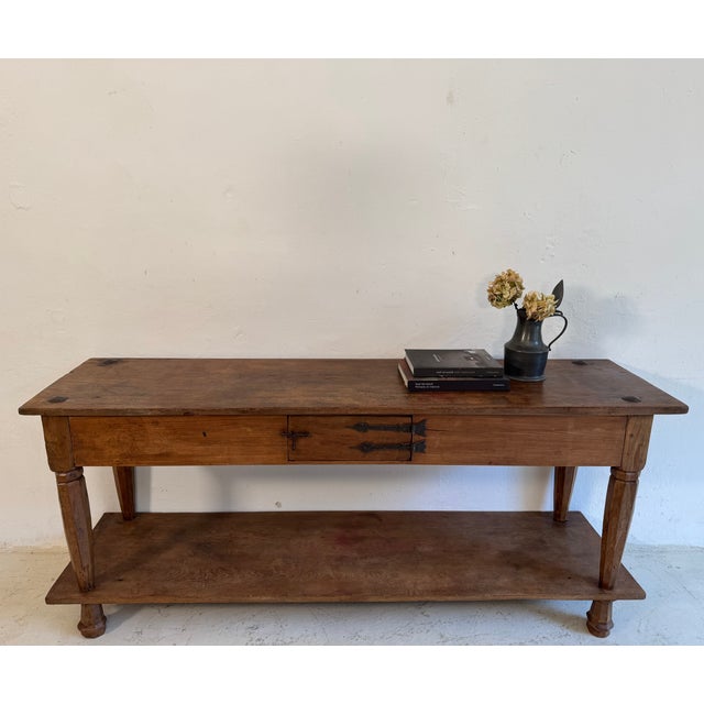 Wood Rustic Spanish Console Table, 1950s For Sale - Image 7 of 18