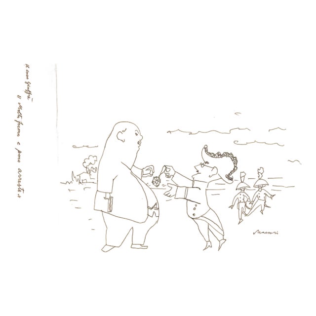 Mino Maccari, The Medal Deserved, Drawing on Paper, 1960s For Sale