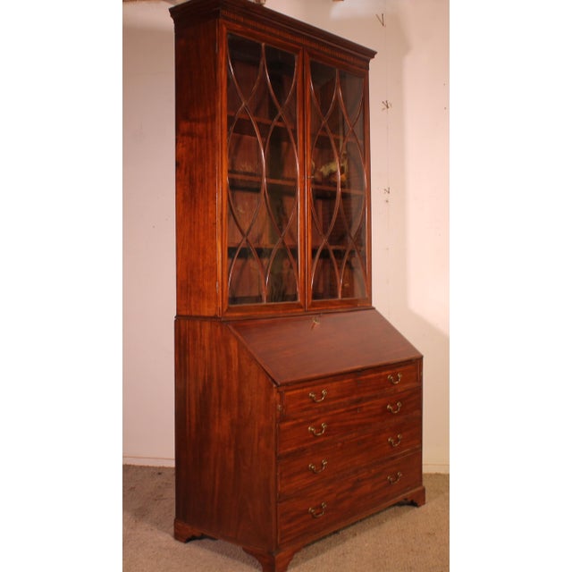 English Mahogany Glazed Secretaire, 1700s For Sale - Image 15 of 16