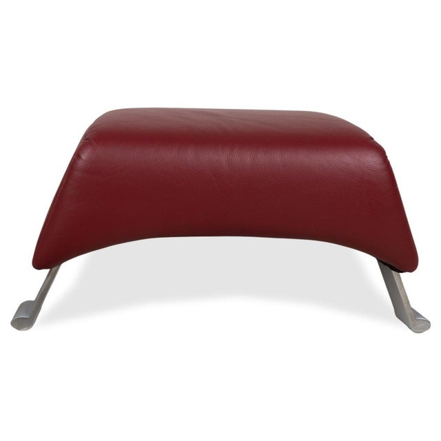 Set of Model 322 Lounge Chair and Ottoman in Bordeaux Red Leather from Rolf Benz For Sale - Image 18 of 18