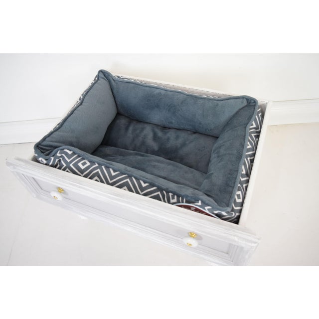Gray and White Mounted Drawer/Storage Box Pet Bed Chairish