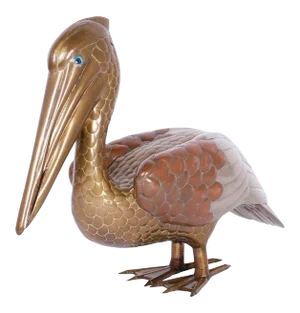 Midcentury Brass and Copper Pelican Sculpture