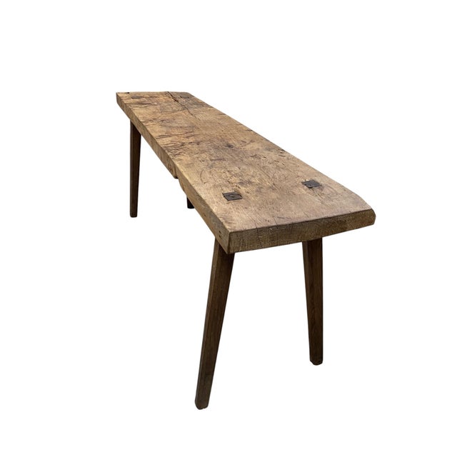 Late 19th Century Antique Butcher Block Console Table For Sale - Image 5 of 6