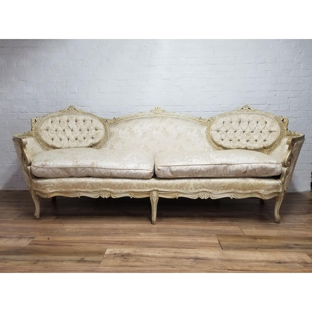 1950s Vintage White Floral Sofa Chairish