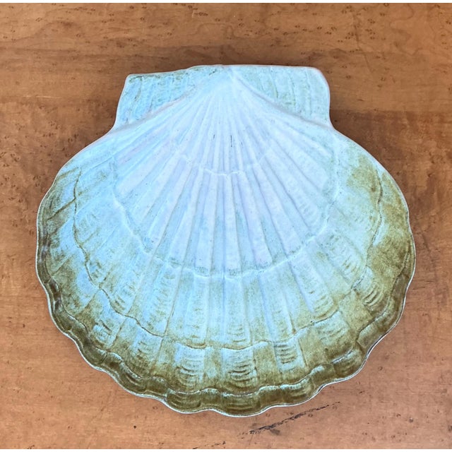 Vintage French Scallop Shell Ceramic Dish For Sale - Image 12 of 15