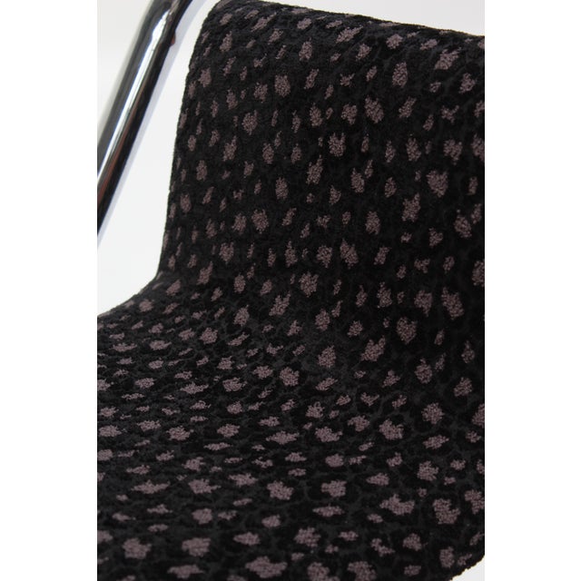 Black Italian S Anonimo Chrome Chairs in Leopard Velvet, 1970s, Set of 6 For Sale - Image 8 of 18