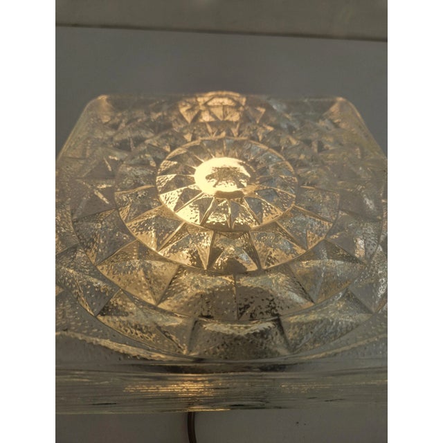 Large Glass Flusmount Glass with Sun Pattern, 1960s For Sale - Image 4 of 8