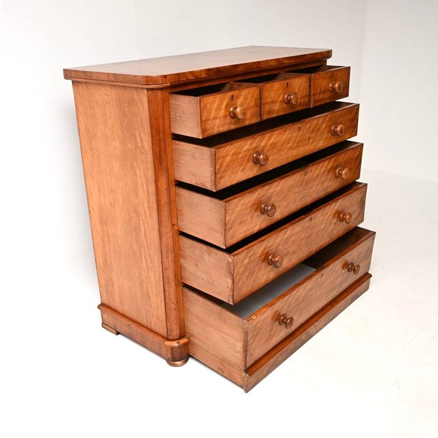 Large Antique Victorian Satin Wood Chest of Drawers, 1840 For Sale - Image 4 of 10