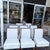 Set of 8 Art Deco Polished Wood Leather Dining Chairs Sophisticated set of 8 contemporary dining chairs with curved walnut...
