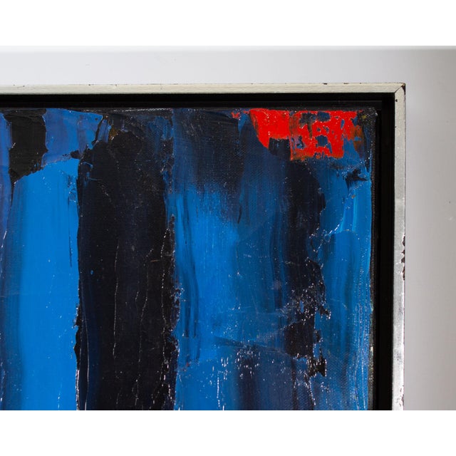 Abstract 1977 Oil on Canvas Painting by Sidney Smiley For Sale - Image 3 of 8