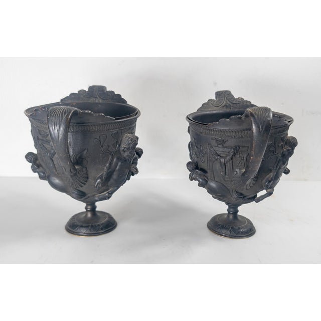 19th Century Pair of Neoclassical Grand Tour Urns With Mythological Figures For Sale In New York - Image 6 of 18