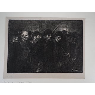 Théophile Alexandre Steinlen, Workers Leaving the Factory, Original Signed Lithograph For Sale