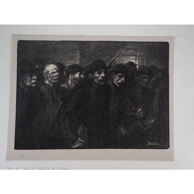 Théophile Alexandre Steinlen, Workers Leaving the Factory, Original Signed Lithograph For Sale