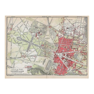 1907 French Map of Versailles From Paris Atlas For Sale