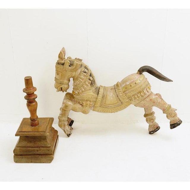Ayyanar India Carved and Polychrome Wood Horse For Sale - Image 10 of 16