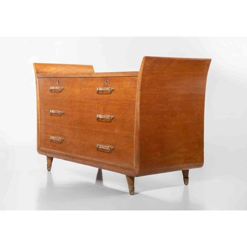 Brown Chest of Drawers attributed to Vittorio Dassi, Italy, 1950s For Sale - Image 8 of 12