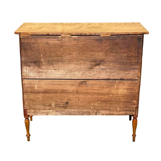 Antique New Hampshire Flame Birch Sheraton Chest of Drawers / Dresser For Sale - Image 10 of 12