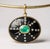 2020s Sol Pendant, Black Onyx With Emerald, Diamonds & 14k Gold For Sale - Image 5 of 11