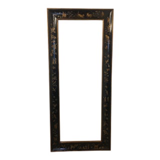 Black Chinoiserie Frame, Birds and Tiger Hunt For Sale