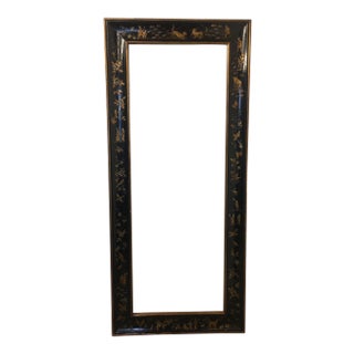 Black Chinoiserie Frame, Birds and Tiger Hunt For Sale