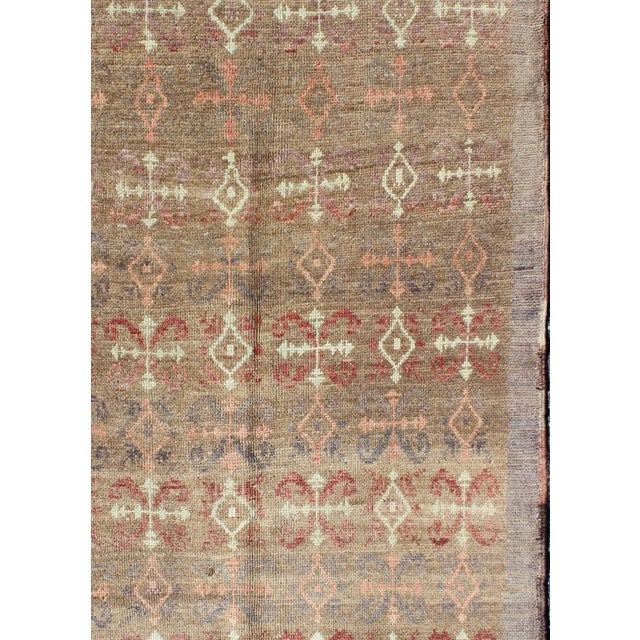 Measures: 3'9 x 5'10. Vintage Turkish Carpet with All-Over Design Set on Light Taupe Field Turkish Carpet with All-Over...