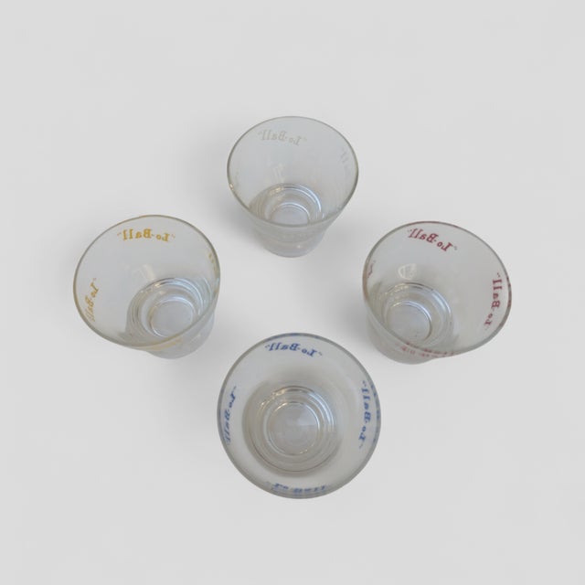 Vintage 1960s Pop Art Typology Low Ball Glasses -Set of 4 For Sale In Charlotte - Image 6 of 9