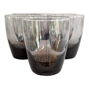 Libbey Smoke Gray Lowball Glasses - Set of 8