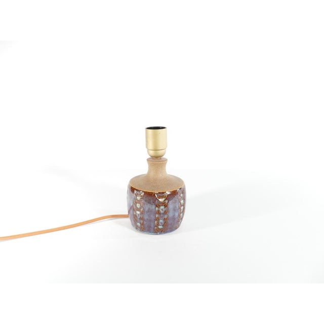 Ceramic Scandinavian Modern Blue Glazed Stoneware Table Lamp from Søholm Stoneware, 1960s For Sale - Image 7 of 15