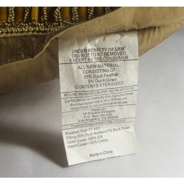 Textile 2000s Nwt Bronze Dupioni Silk Decor Pillow For Sale - Image 7 of 8