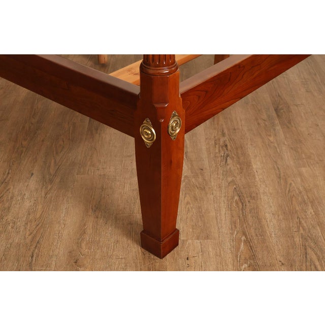 Brown Stickley Queen Size Cherry Rice Carved Poster Bed For Sale - Image 8 of 18
