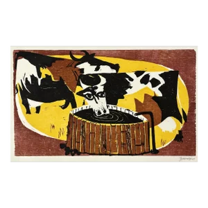 Antonio Frasconi - Summer Pasture Woodcut, Signed (1955)