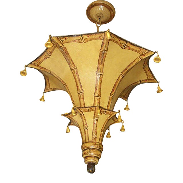 Bespoke Faux-Bamboo Painted Tole Fixture For Sale